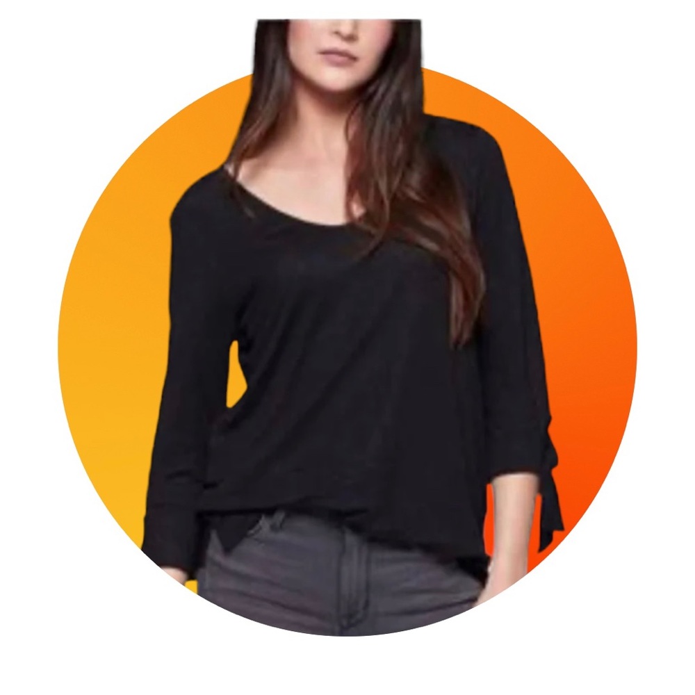 Sanctuary Black Tie Sleeve Top XL